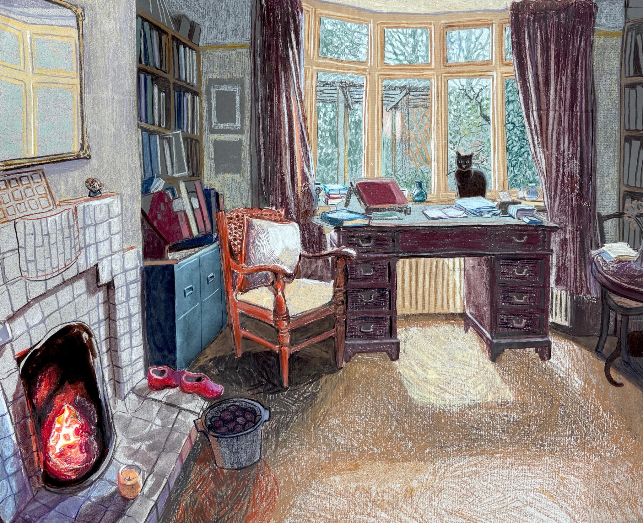 Part of a series of drawings of different rooms in a home