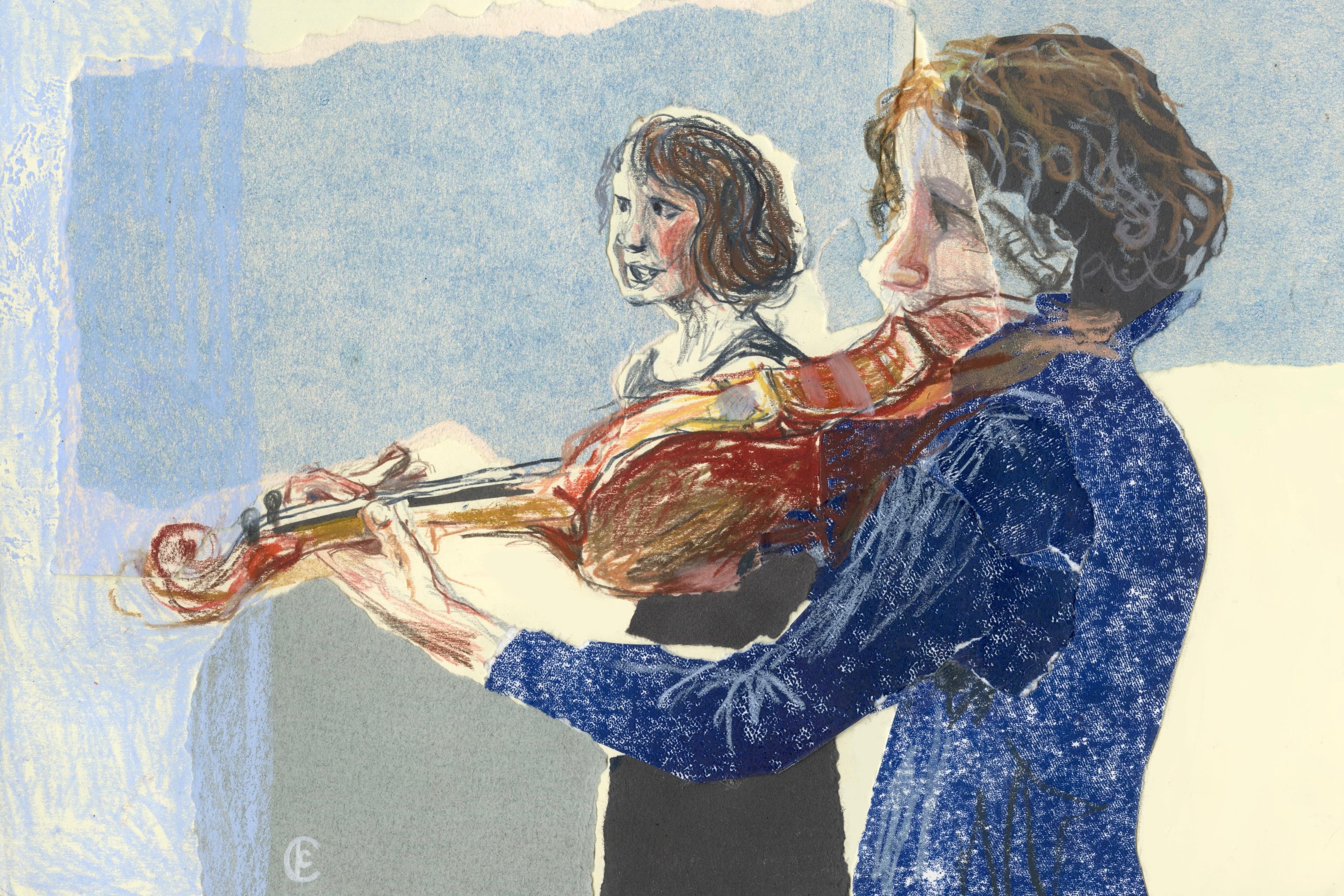 Part of a series of live drawings of musicians at Churchill College, Cambridge